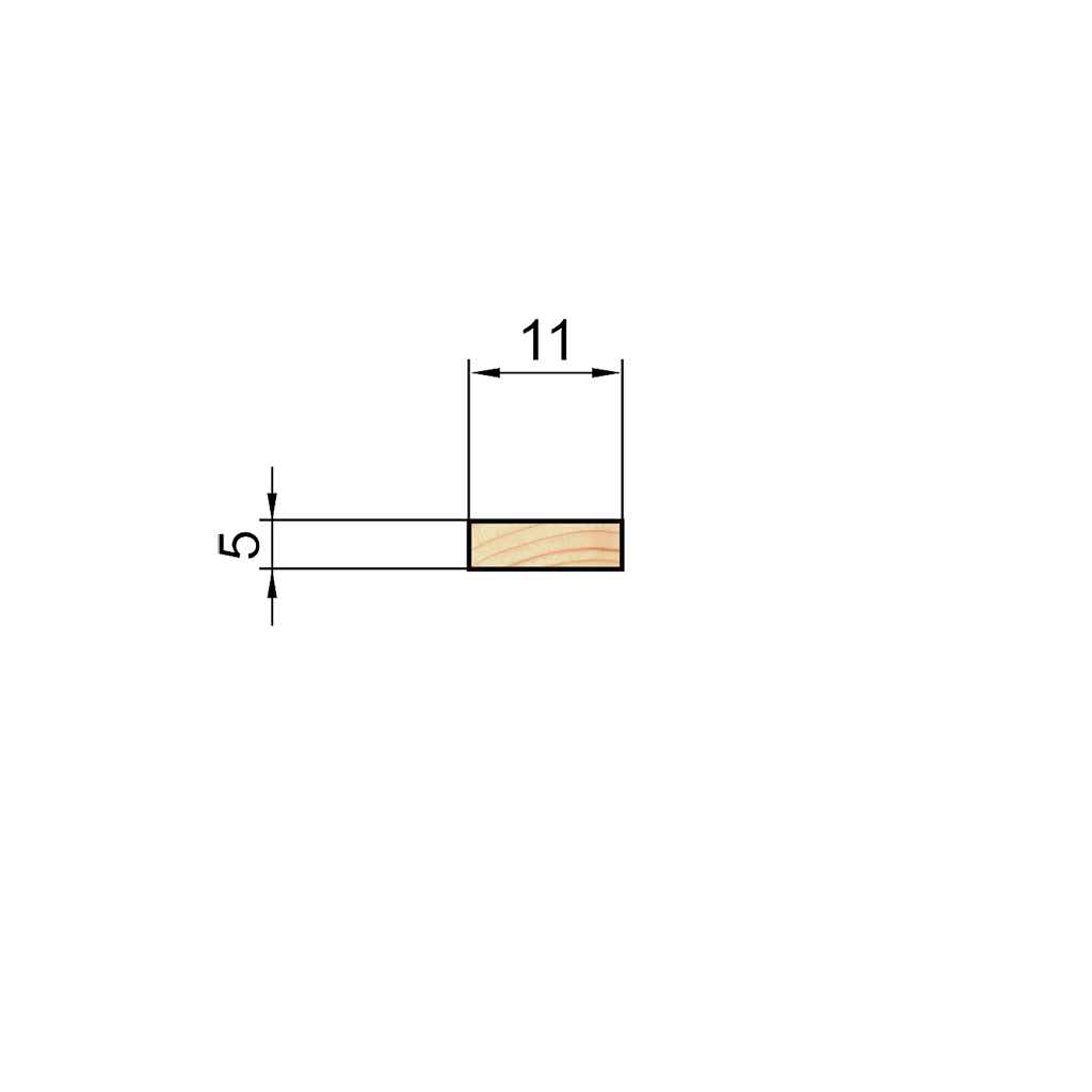 Рейка 5х11х2200мм, сращ.,б/с
