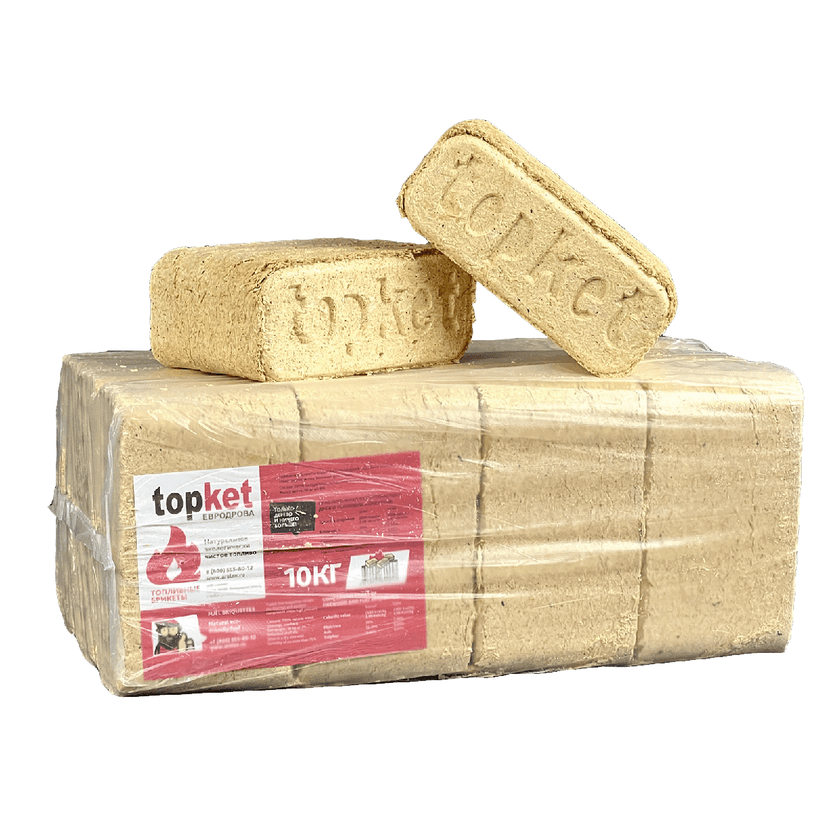 Топливные брикеты Топкет, п/э, 10кг