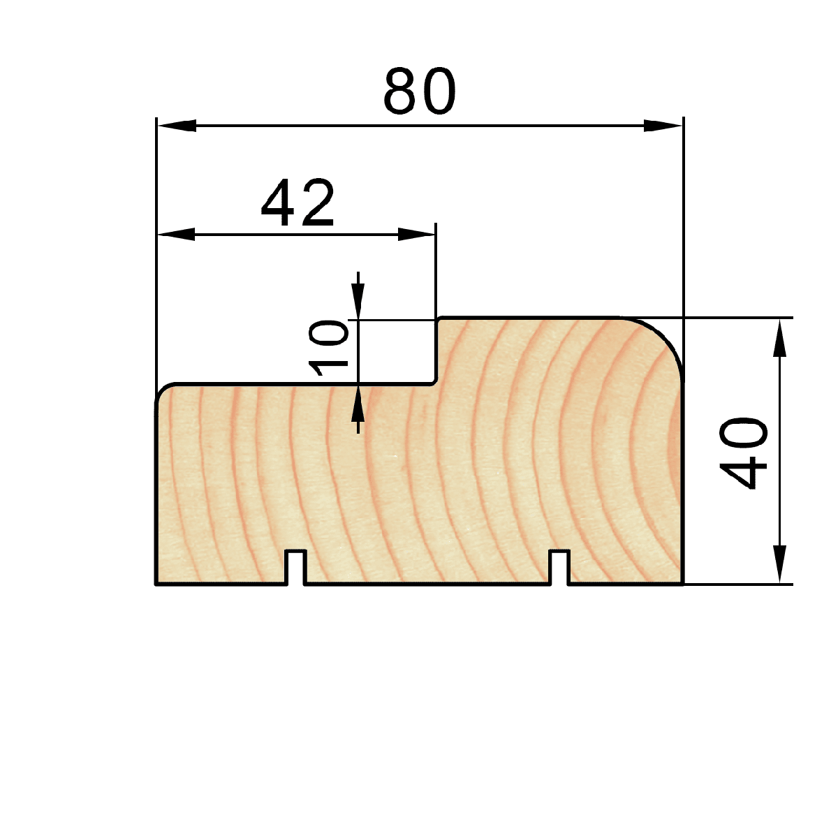 Коробочный погонаж КПС-40х80,сращ,L=2,1м,сЭ