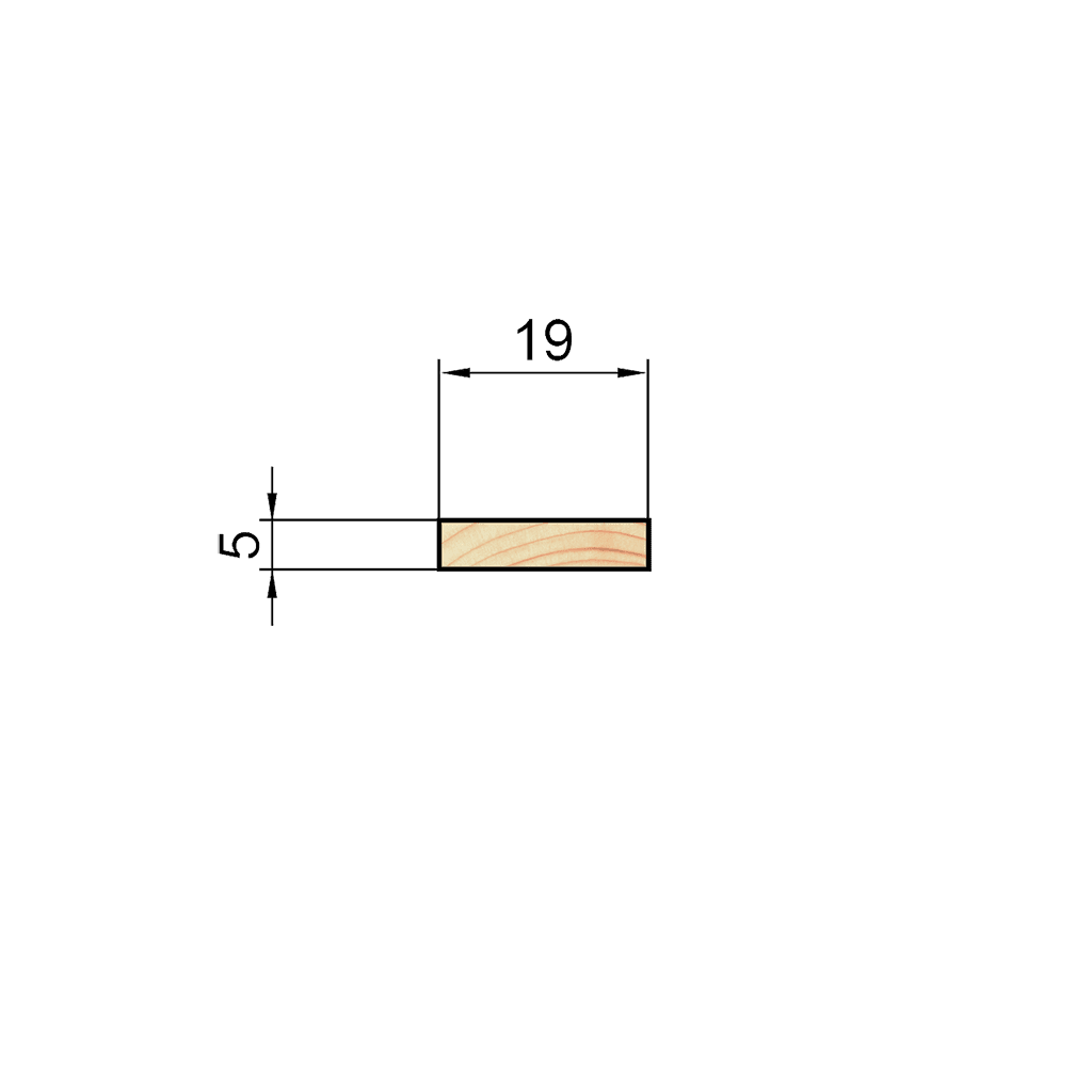 Рейка 5х19х2200мм, сращ.,б/с